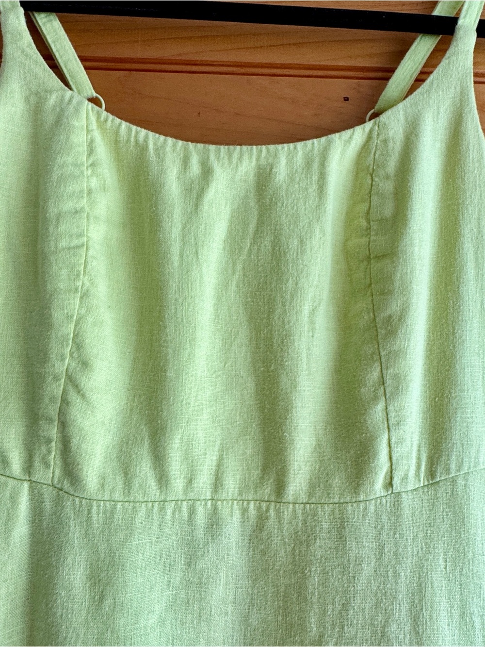 Old Navy Linen Blend Mini Dress S Lime Coastal Resort Sundress NWT - Picture 3 of 10